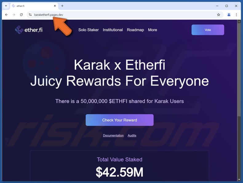 $ETHFI Shared For Karak Users scam