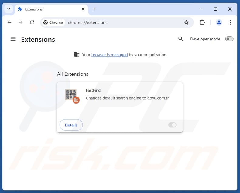 Removing findflarex.com related Google Chrome extensions