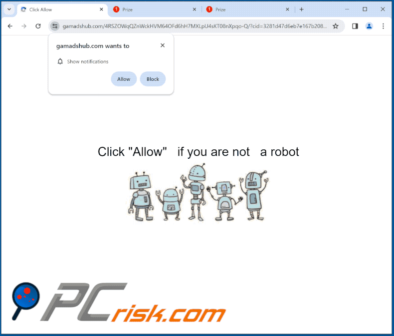 gamadshub[.]com website appearance (GIF)