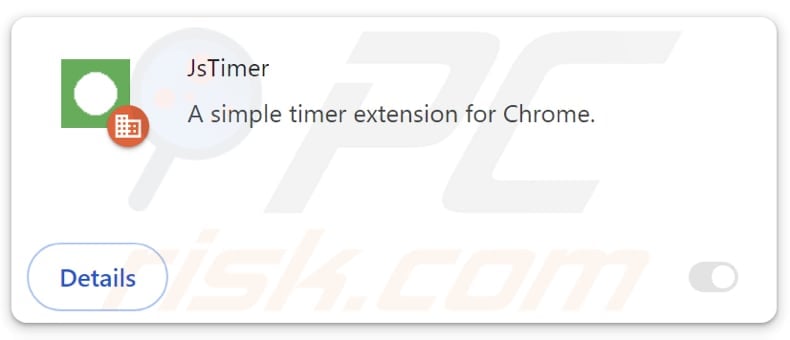 JsTimer unwanted extension description