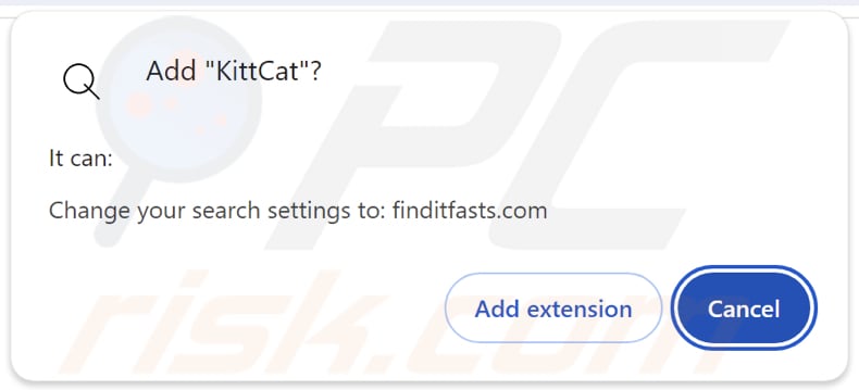 KittCat browser hijacker asking for permissions