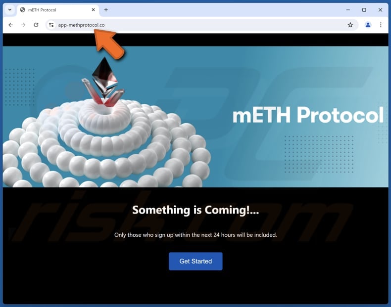 mETH Protocol Signup scam