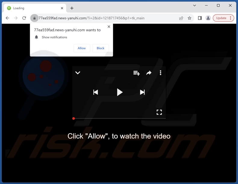 news-yanuhi[.]com pop-up redirects