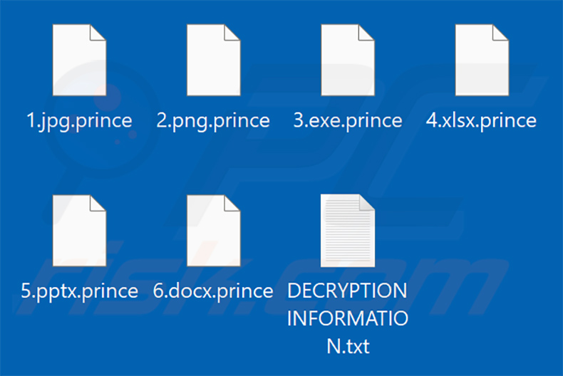 Files encrypted by Prince ransomware (.prince extension) - 2024-09-19