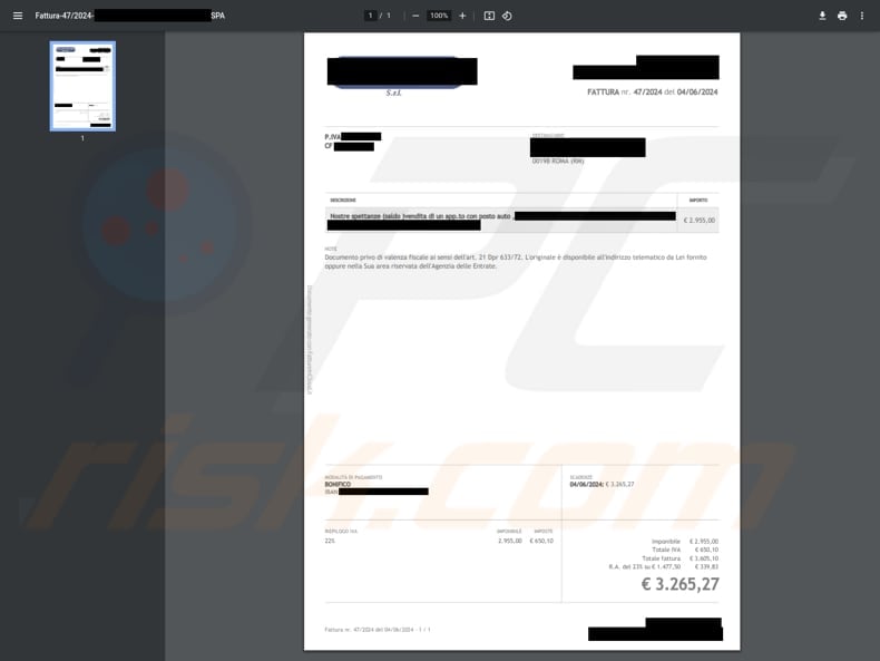 SambaSpy malware fake invoice (source: securelist.com)