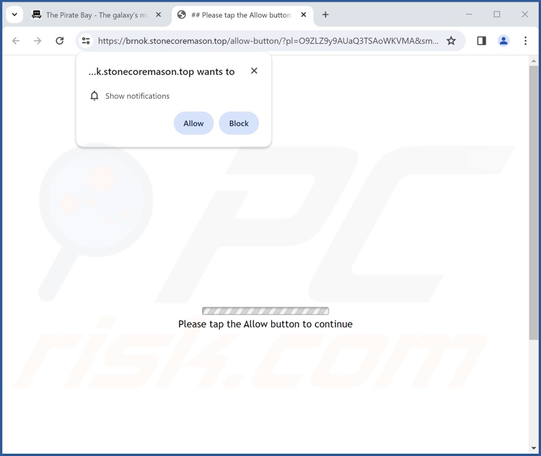 stonecoremason[.]top pop-up redirects