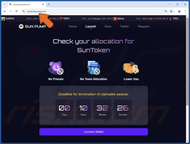 SunToken Allocation scam