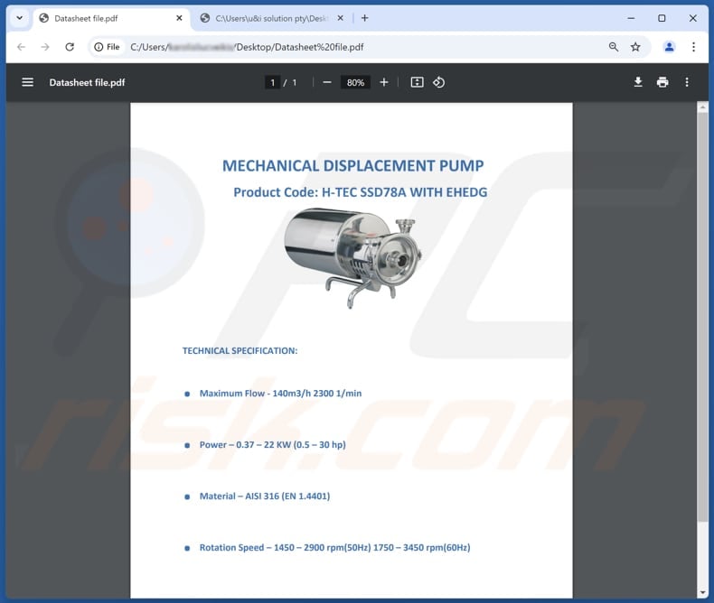 TotalEnergies email scam Datasheet file.pdf file