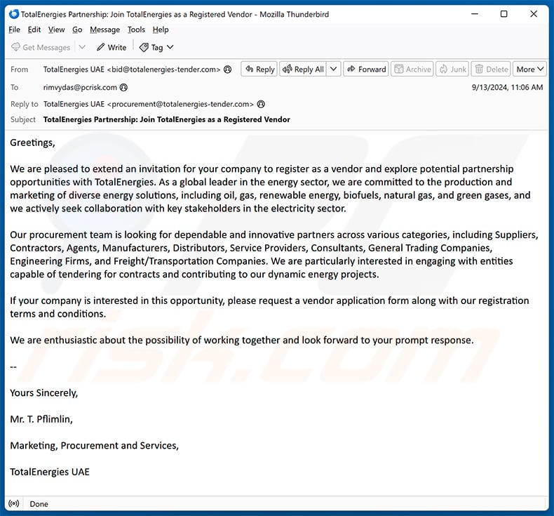 TotalEnergies email scam (2024-09-17)
