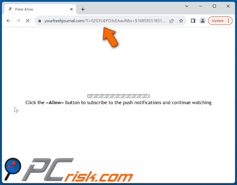 yourfreshjournal[.]com website appearance (GIF)