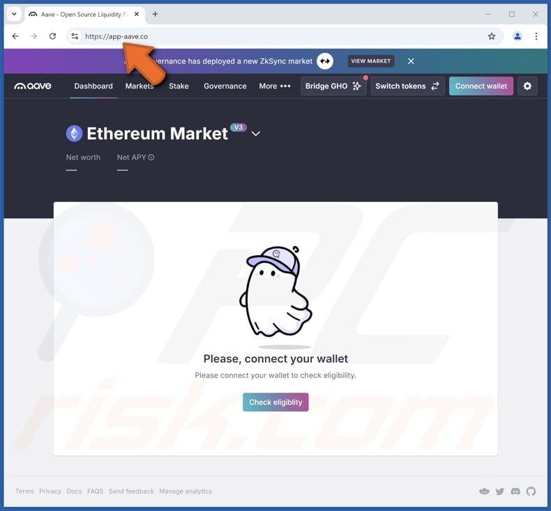 Aave check eligibility scam