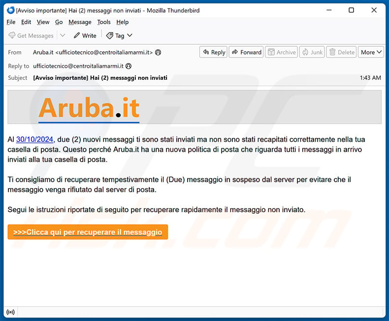 Aruba.it spam email (2024-10-31)