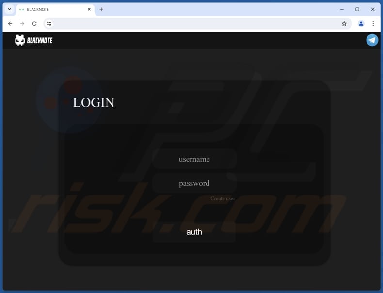 BlackNote login site