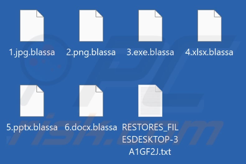 Files encrypted by BLASSA ransomware (.blassa extension)