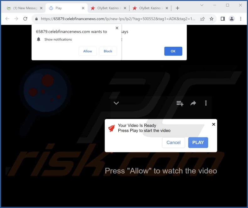 celebfinancenews[.]com pop-up redirects