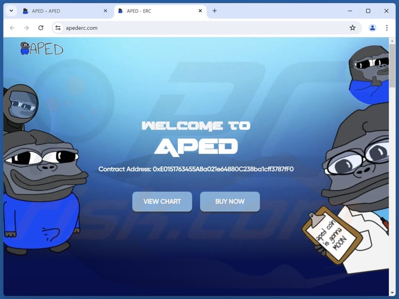 Claim $APED scam real website (apederc.com)