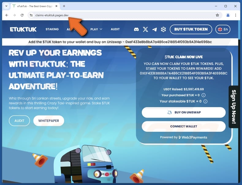 Claim $TUK scam