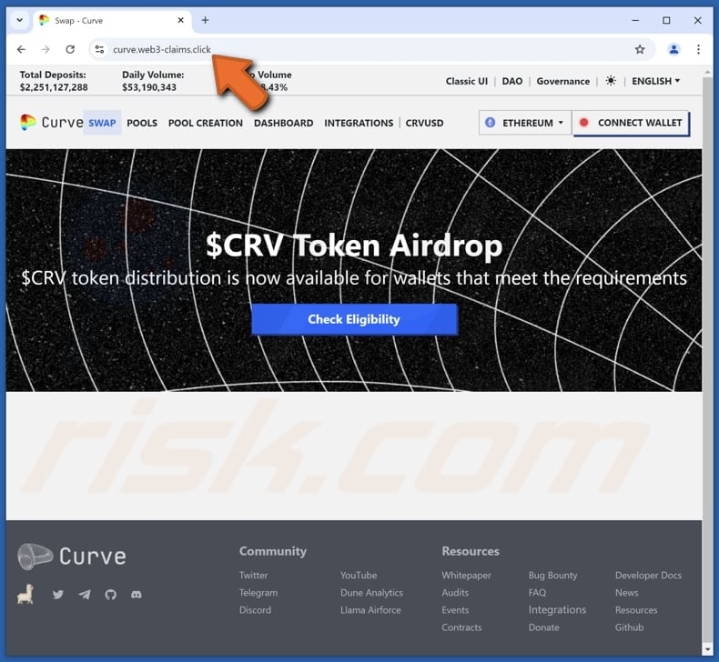 $CRV Token Airdrop scam