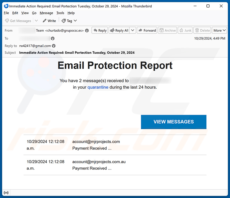 Email Protection Report spam (2024-10-30)