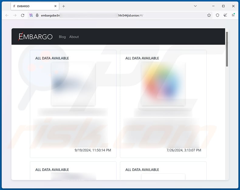 EMBARGO ransomware data leaking site