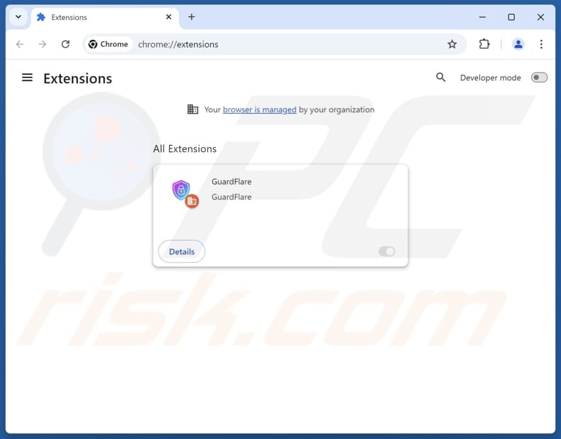 Removing GuardFlare ads from Google Chrome step 2