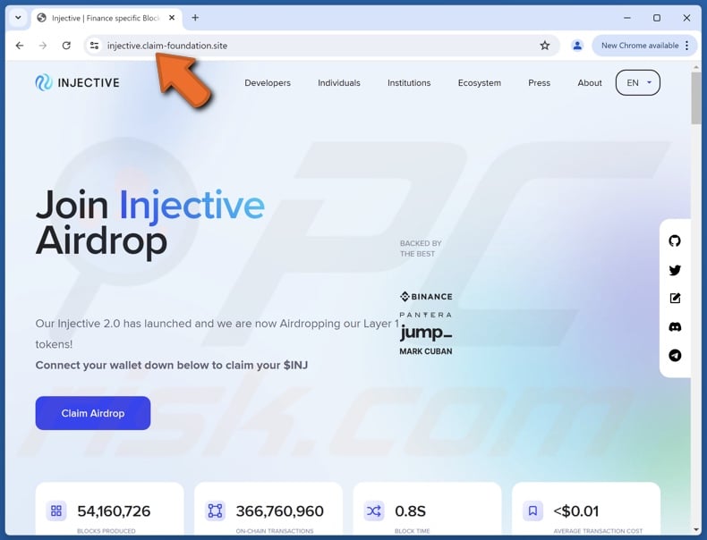 Join Injective Airdrop scam