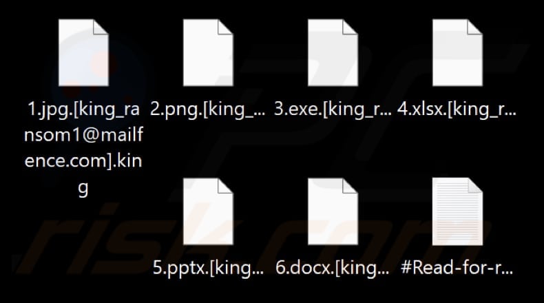 Files encrypted by King ransomware (.king extension)