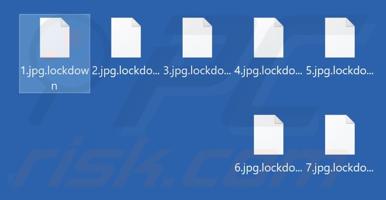 Files encrypted by Lockdown ransomware (.lockdown extension)