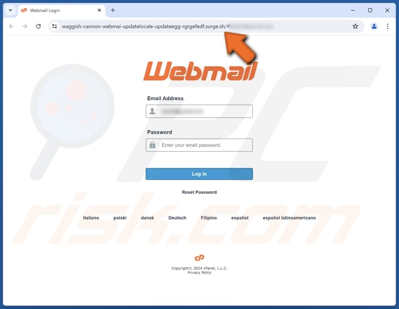 Mailbox security maintenance email scam phishing page