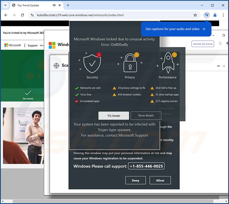 Microsoft Windows Locked Due To Unusual Activity POP-UP Scam (variant 2)