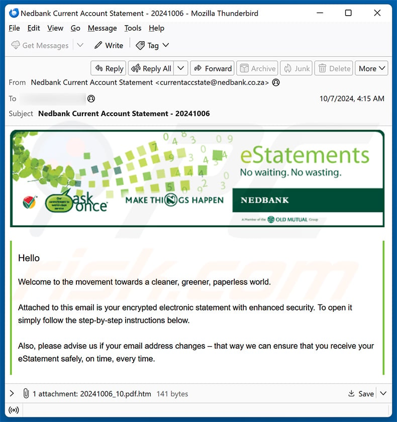Nedbank email scam (2024-10-11)