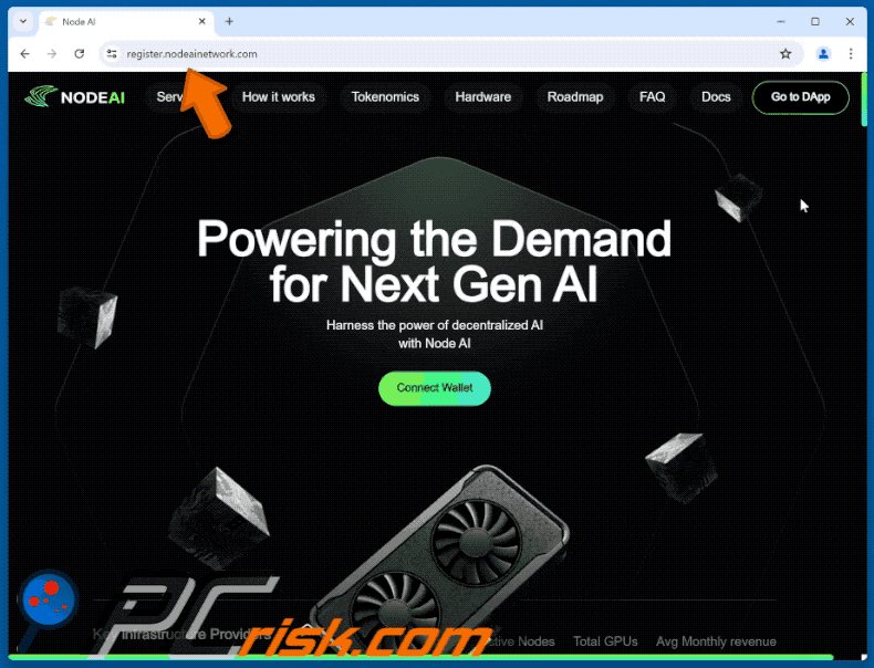 Appearance of Node AI scam
