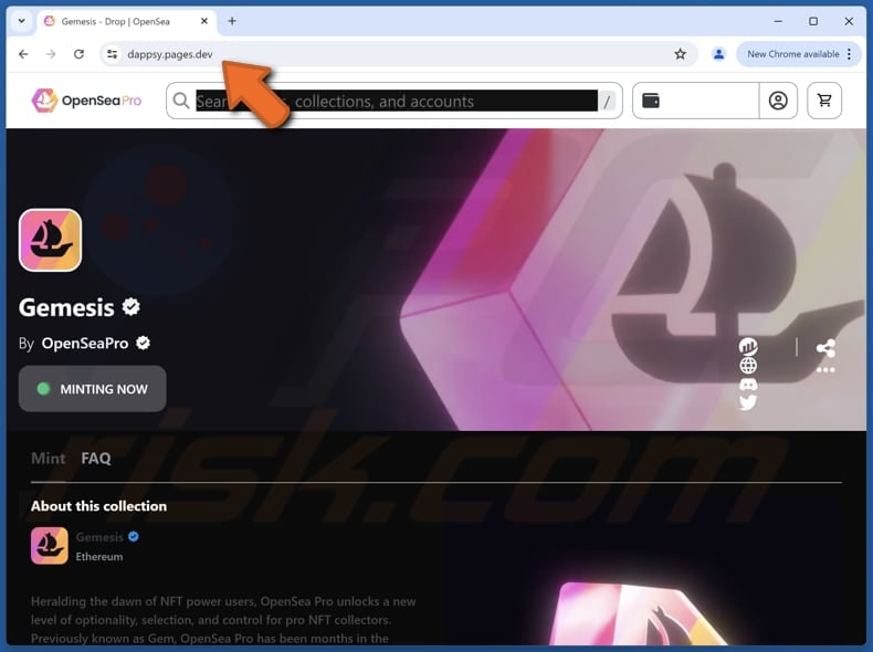OpenSeaPro - Gemesis Minting scam