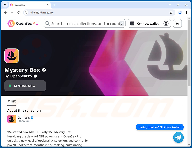 OpenSeaPro - Mystery Box Minting Scam