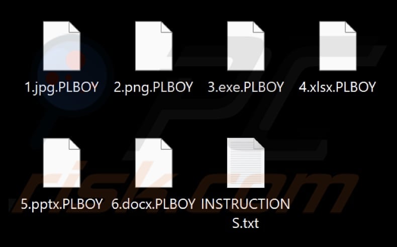 Files encrypted by PlayBoy LOCKER ransomware (.PLBOY extension)