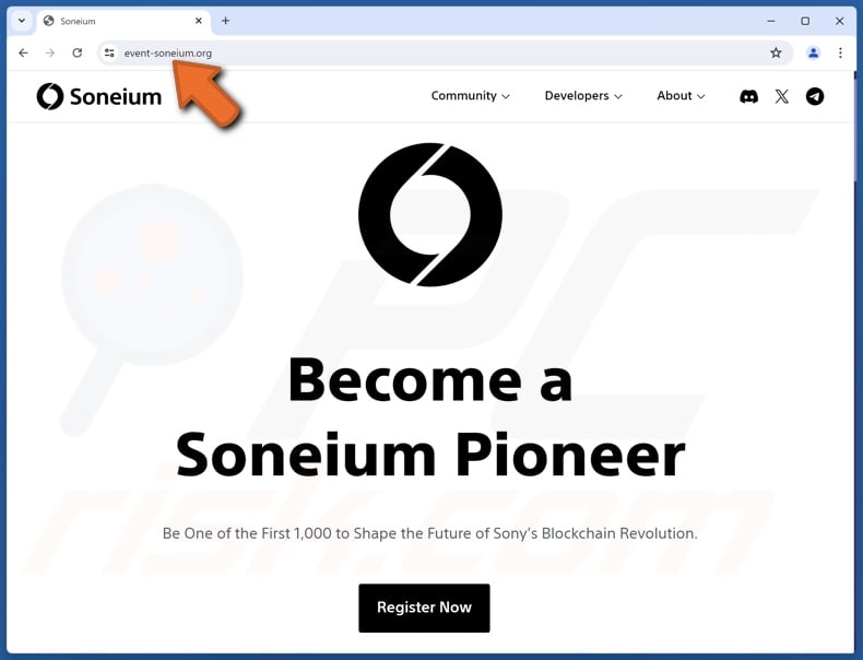 Soneium Registration scam