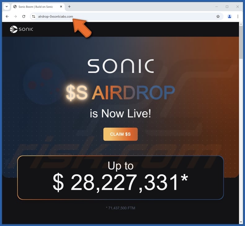 SONIC Airdrop scam