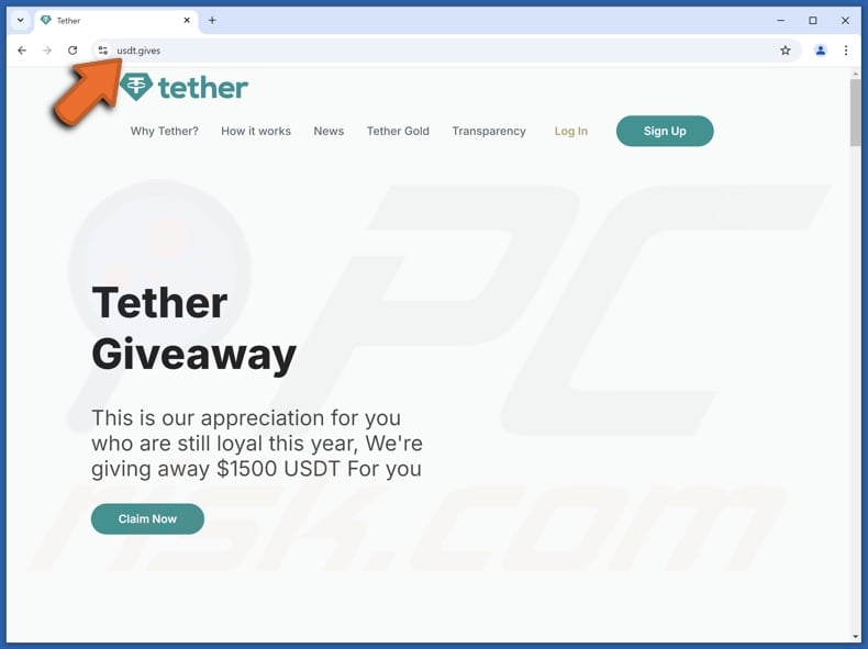 Tether Giveaway scam