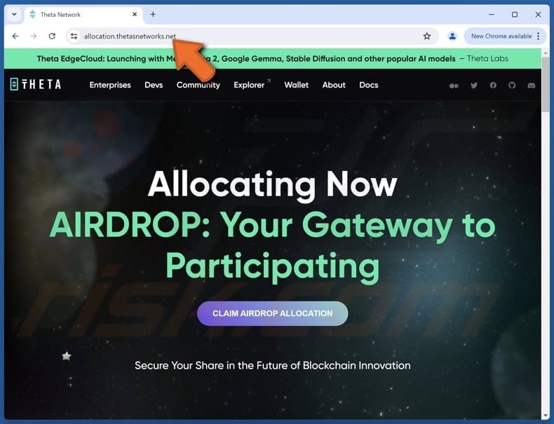 THETA Airdrop scam