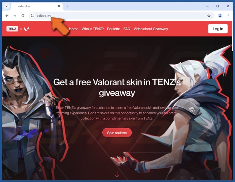 Valorant Skin Giveaway scam