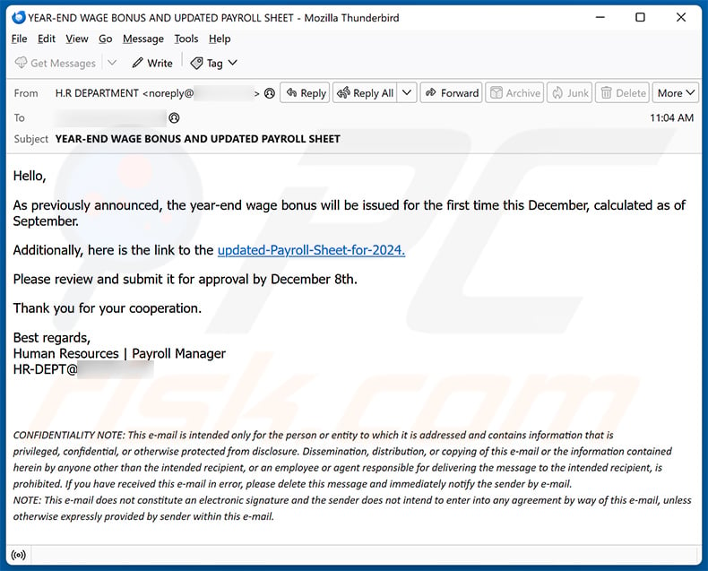 Wage bonus email scam (2024-10-28)