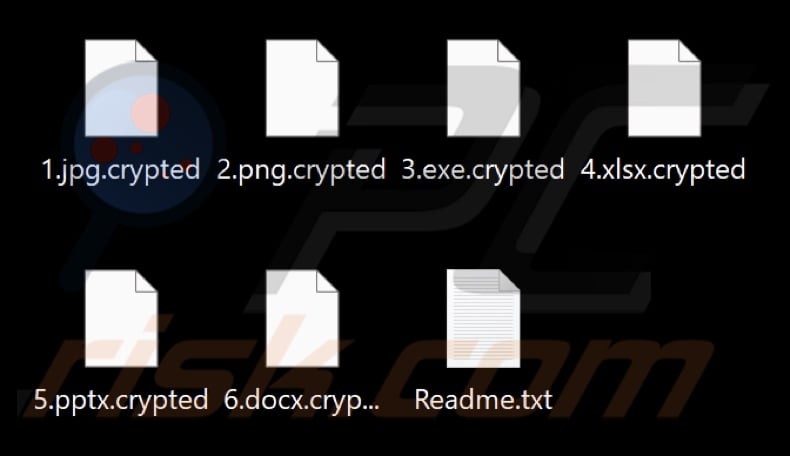 Files encrypted by XIXTEXRZ ransomware (.crypted extension)