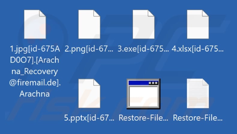 Files encrypted by Arachna ransomware (.Arachna extension)