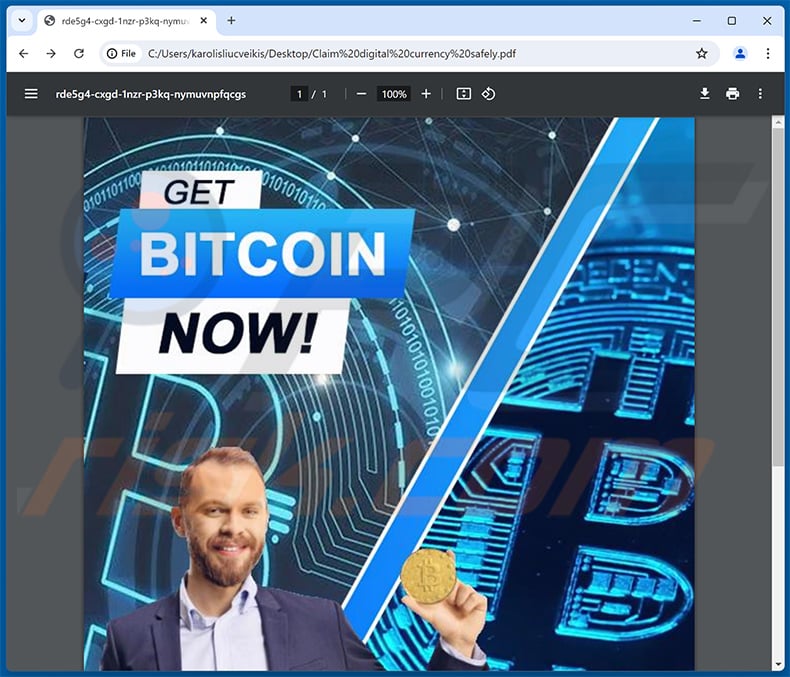 PDF document promoting Bitcoin Mining scam (sample 3)