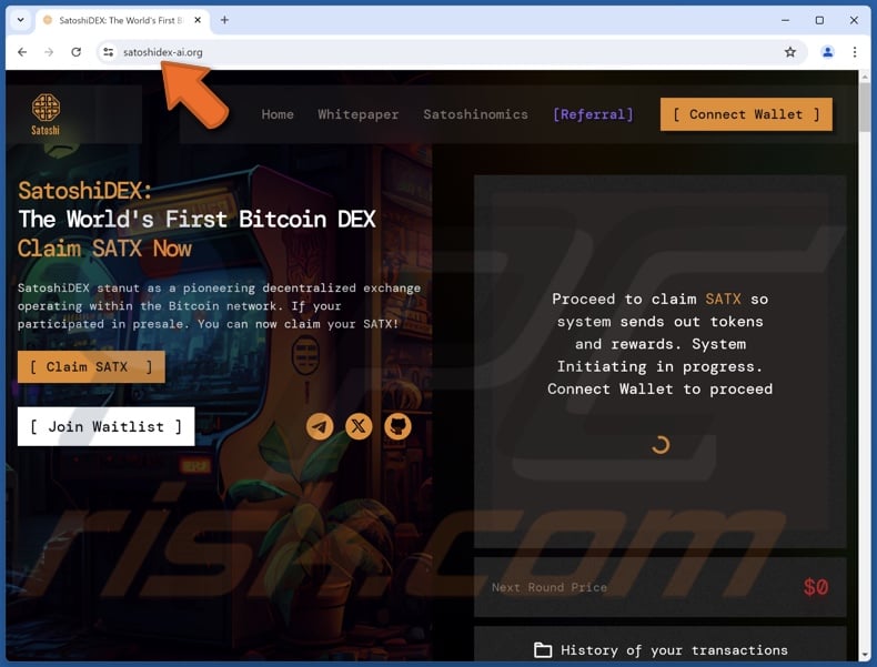 Claim SatoshiDEX (SATX) scam