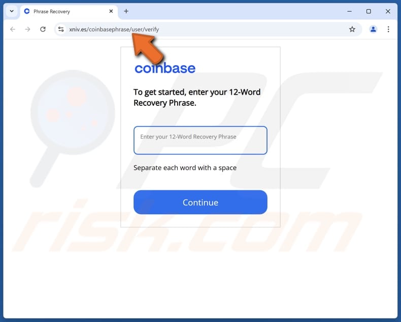 Coinbase deposits verification request email scam phishing page