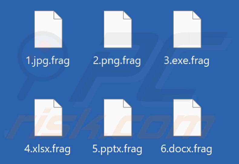 Files encrypted by Frag ransomware (.frag extension)