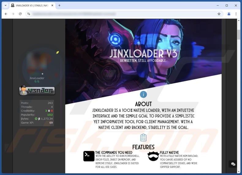 JinxLoader malware promoted on hacker forums