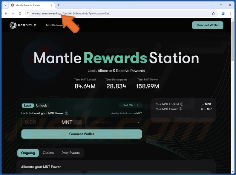 Mantle Rewards Station scam