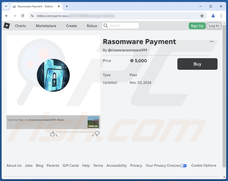 MrBeast ransomware payment website